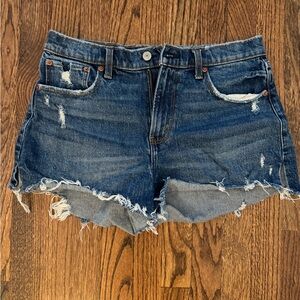Abercrombie & Fitch Distressed Blue Denim Jean Shorts
